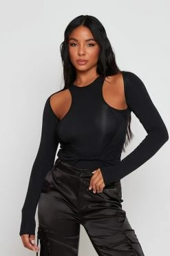 Solado Twist Front Cut Out Long Sleeve Bodysuit
