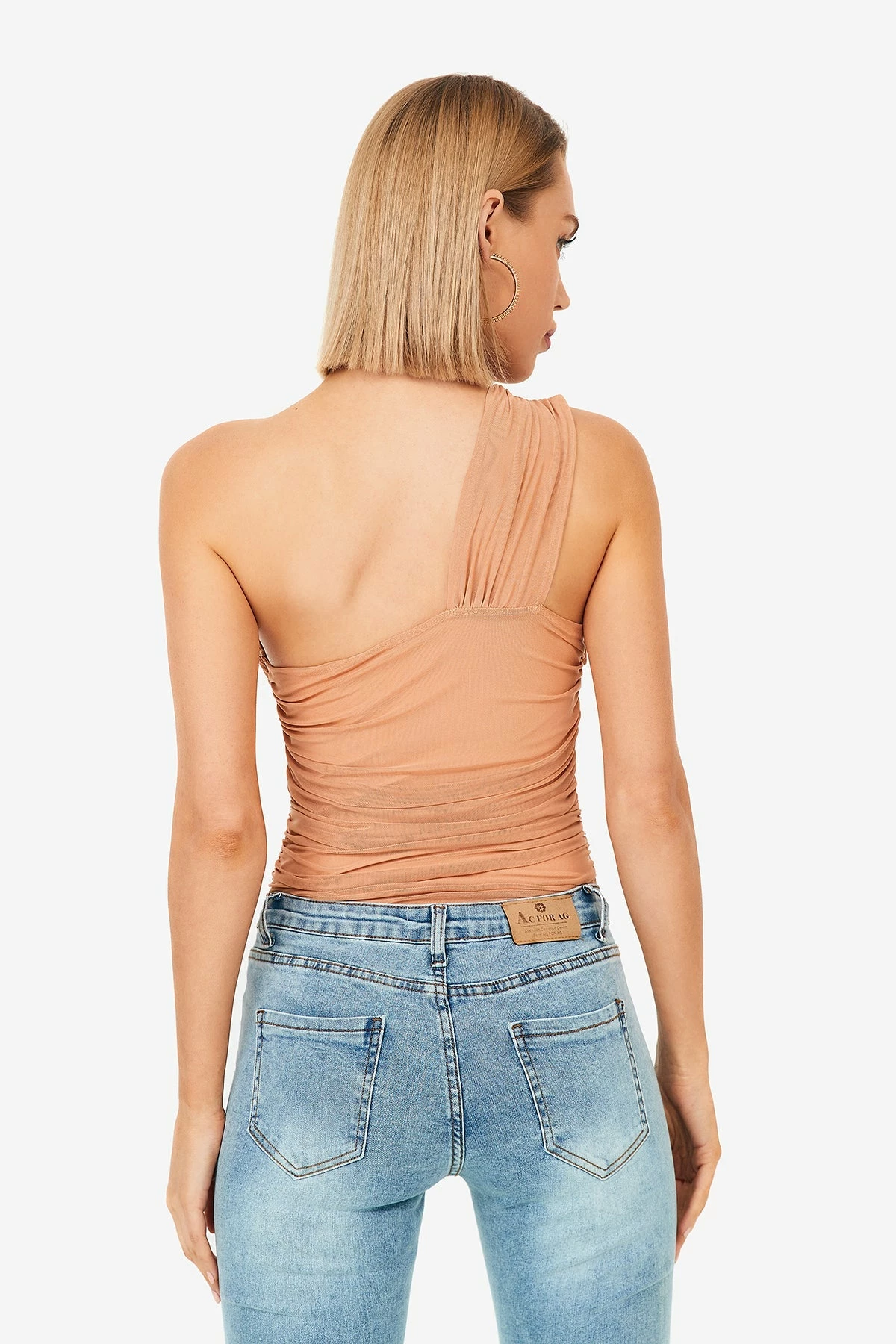 SOLADO Mesh One Shoulder Pleated Bodysuit 2 SOLADO Mesh One Shoulder Pleated Bodysuit - Image 2