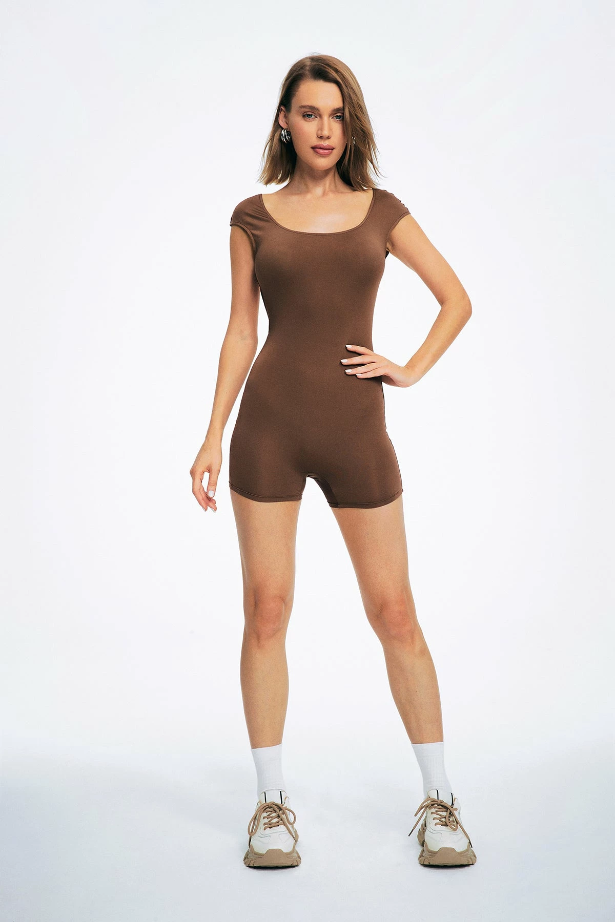 SOLADO U Neck Open Back Bodycon Solid Romper Playsuit - Image 19