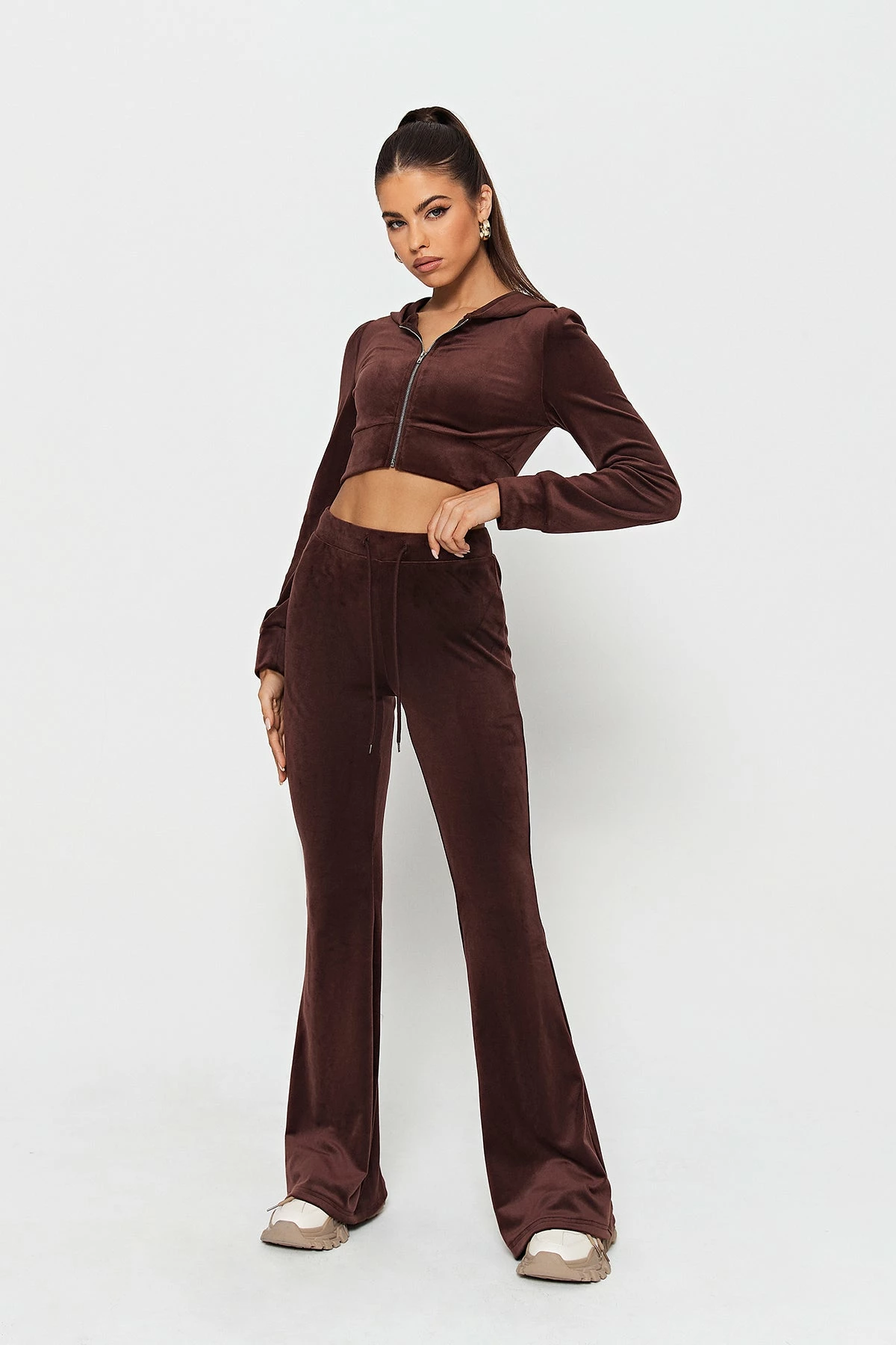 SOLADO Velvet Zipper Front Hooded Long Sleeve Cardigan 11 SOLADO Velvet Zipper Front Hooded Long Sleeve Cardigan - Image 11