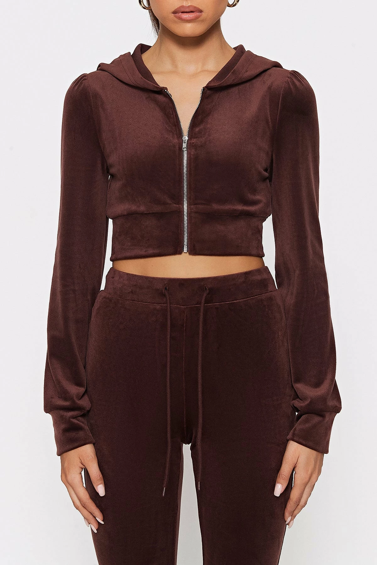 SOLADO Velvet Zipper Front Hooded Long Sleeve Cardigan 13 SOLADO Velvet Zipper Front Hooded Long Sleeve Cardigan - Image 13
