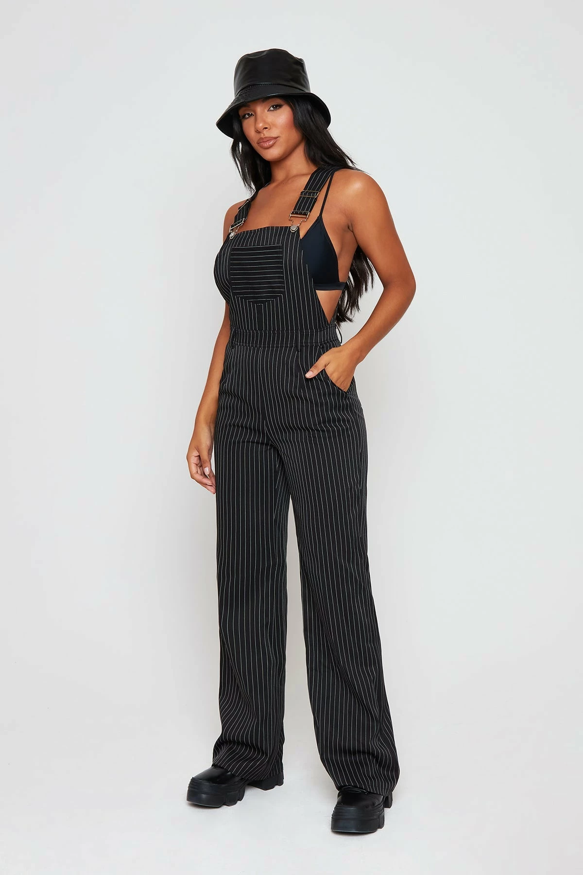 SOLADO Stripe Print Pocket Patched Buckled Jumpsuit 4 SOLADO Stripe Print Pocket Patched Buckled Jumpsuit - Image 4