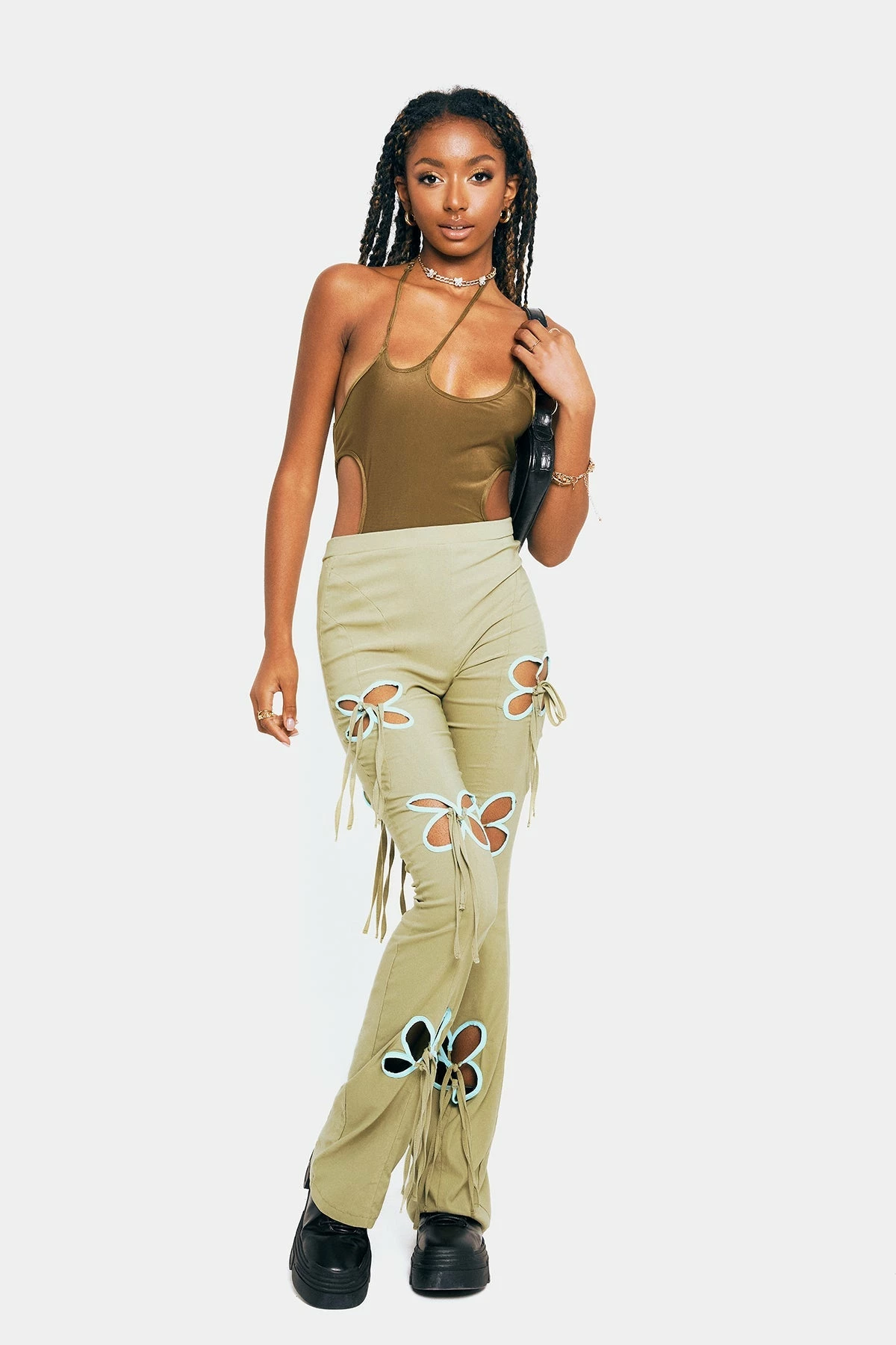 SOLADO Halter Neck One Shoulder Cut Out Backless Bodysuit 5 SOLADO Halter Neck One Shoulder Cut Out Backless Bodysuit - Image 5