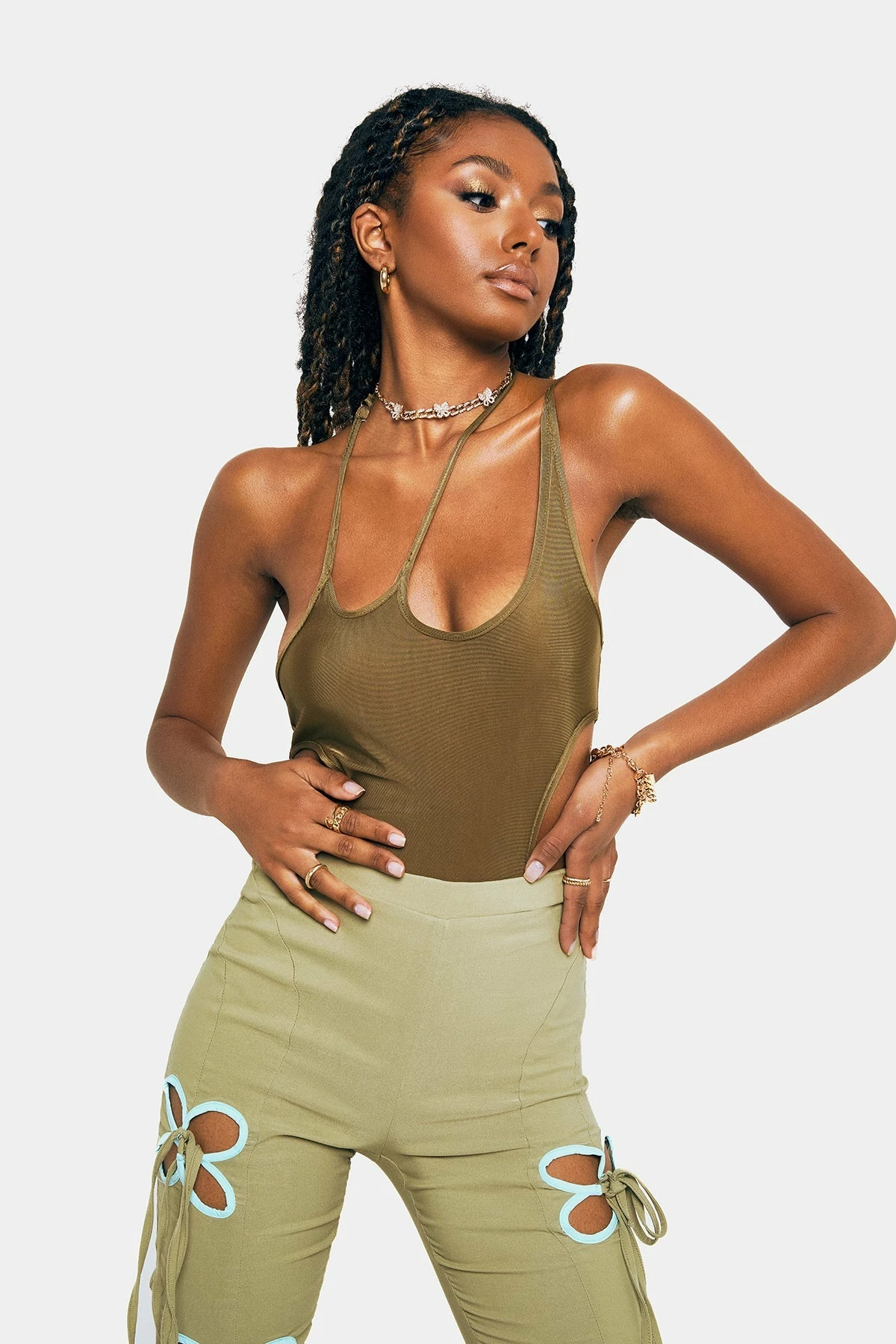 SOLADO Halter Neck One Shoulder Cut Out Backless Bodysuit 4 SOLADO Halter Neck One Shoulder Cut Out Backless Bodysuit - Image 4