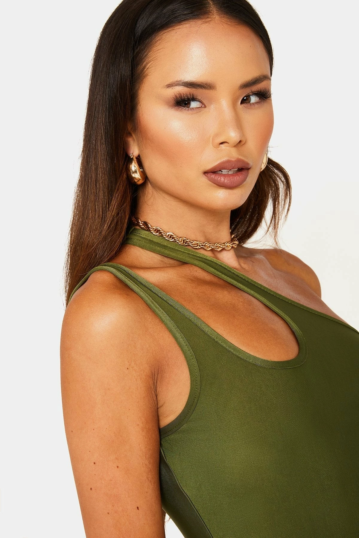 SOLADO One Shoulder Cut Out Sleeveless Bodysuit - Image 4