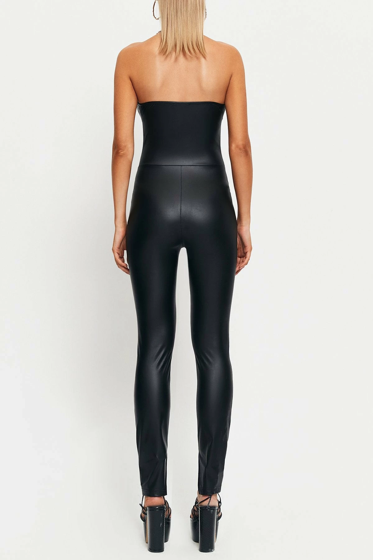 SOLADO Off Shoulder Cut Out PU Leather Skinny Jumpsuit 7 SOLADO Off Shoulder Cut Out PU Leather Skinny Jumpsuit - Image 7