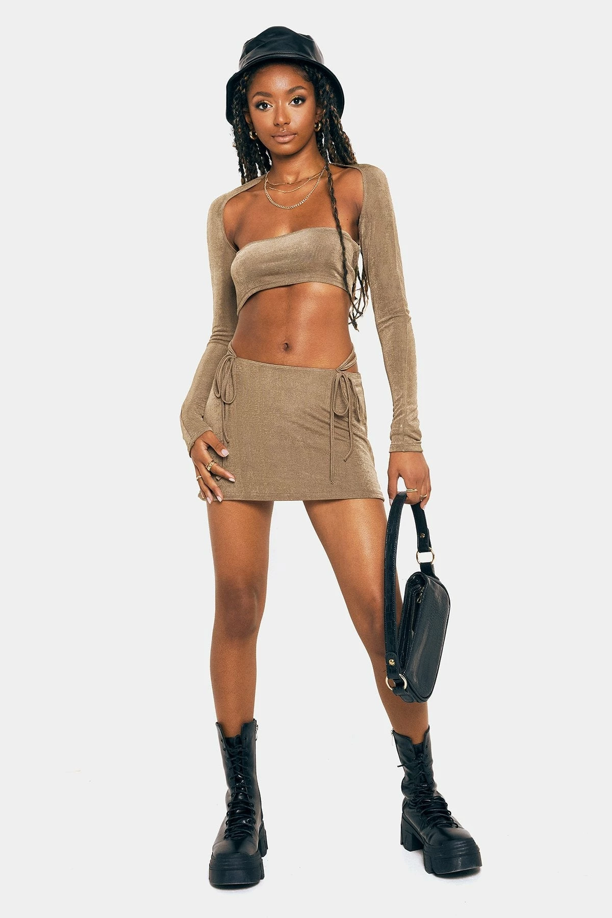 SOLADO Off Shoulder Solid Tube Crop Top With Cardigan 8 SOLADO Off Shoulder Solid Tube Crop Top With Cardigan - Image 8