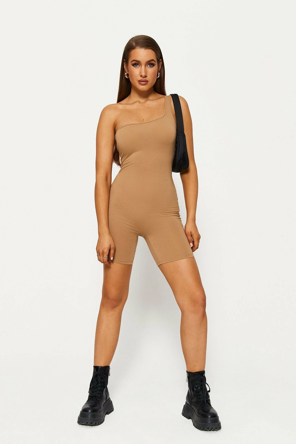Solado One Shoulder Sleeveless Solid Romper Playsuit 4 Solado One Shoulder Sleeveless Solid Romper Playsuit - Image 4