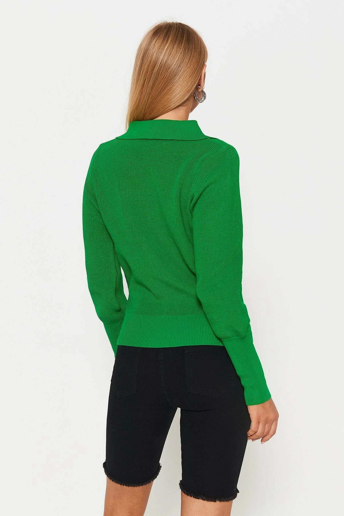 Solado Lapel Neck Ribbed Knit Long Sleeve Sweater 3 Solado Lapel Neck Ribbed Knit Long Sleeve Sweater - Image 3