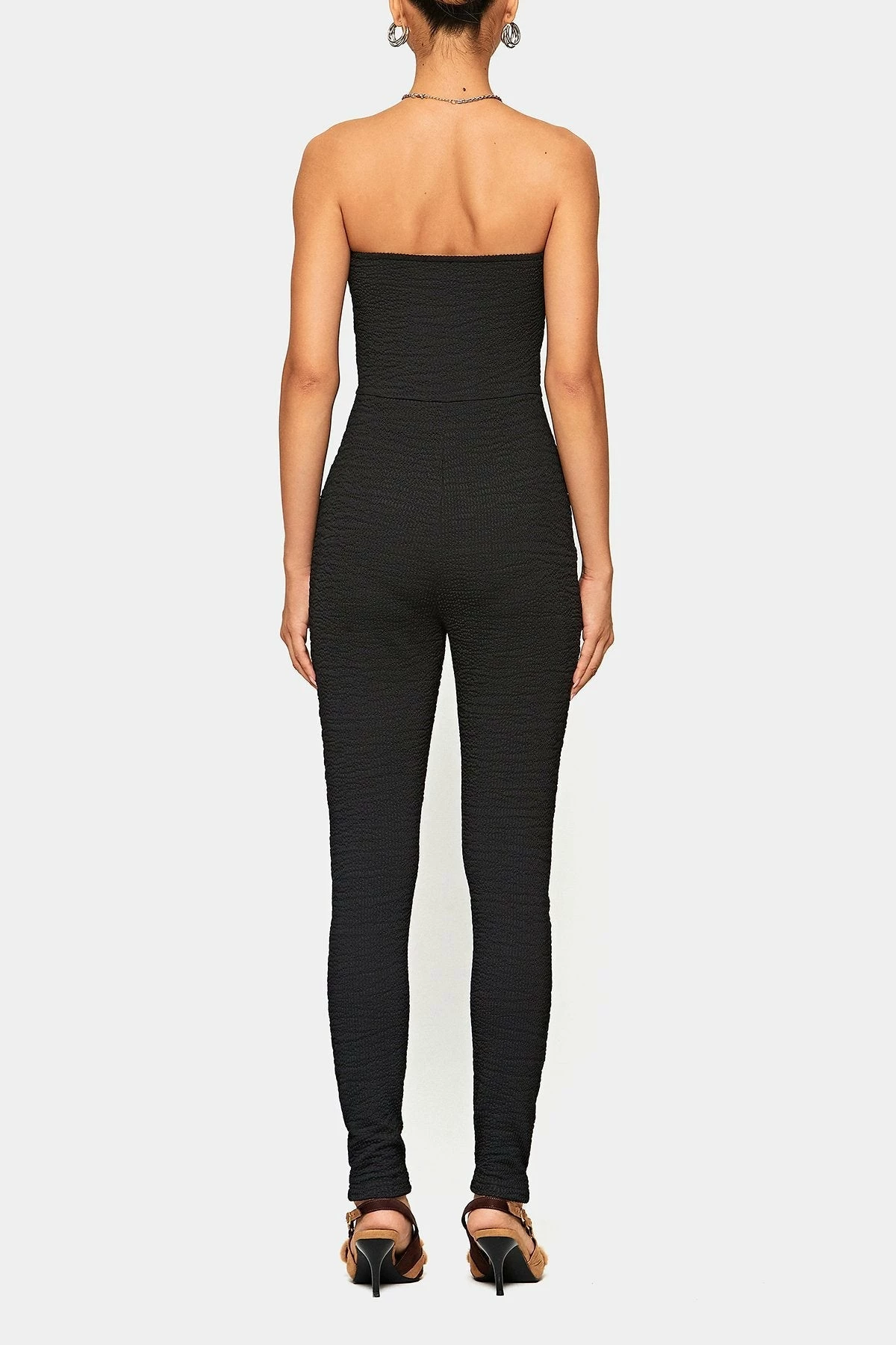 SOLADO Off Shoulder Textured Bodycon Skinny Jumpsuit 7 SOLADO Off Shoulder Textured Bodycon Skinny Jumpsuit - Image 7
