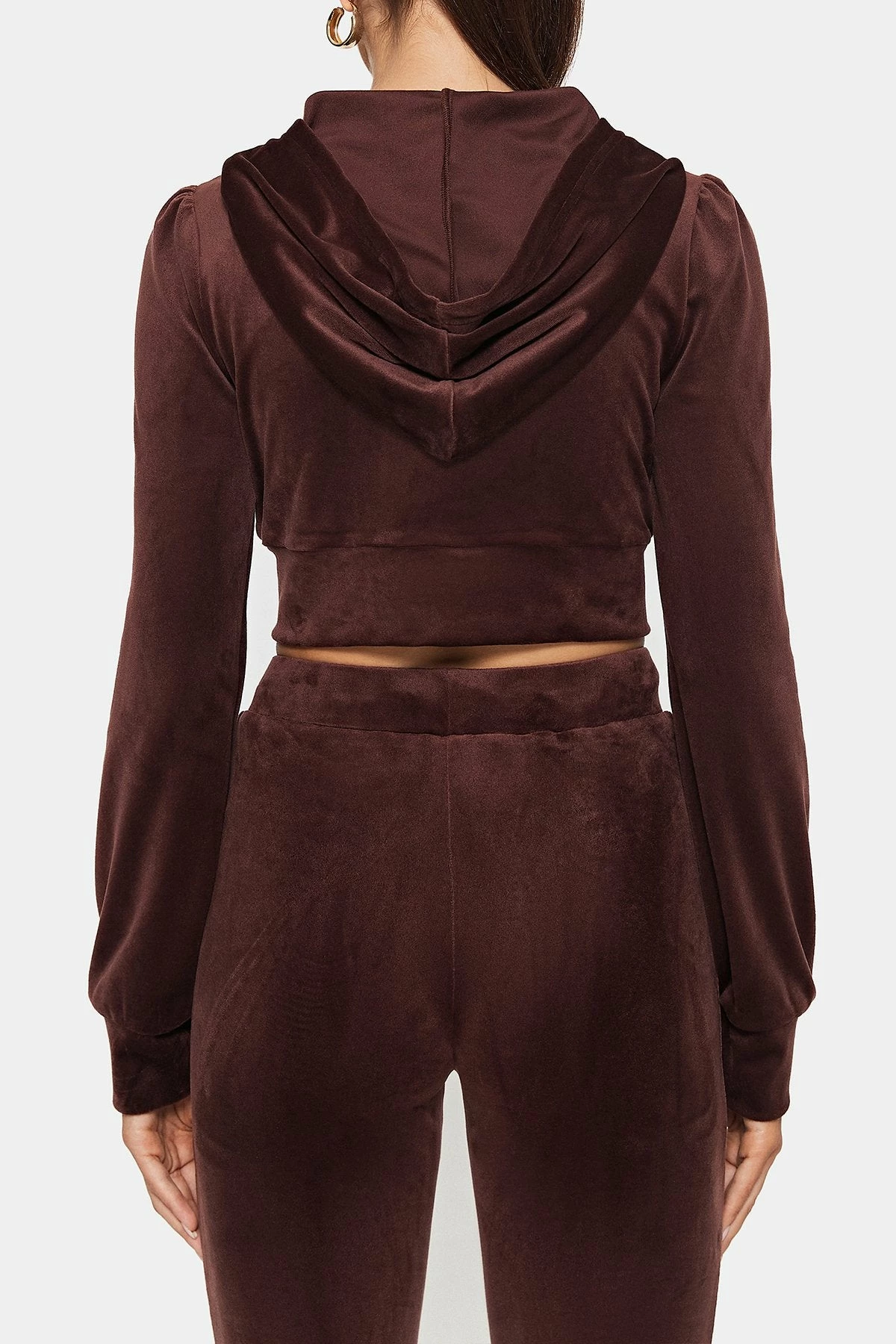 SOLADO Velvet Zipper Front Hooded Long Sleeve Cardigan 7 SOLADO Velvet Zipper Front Hooded Long Sleeve Cardigan - Image 7