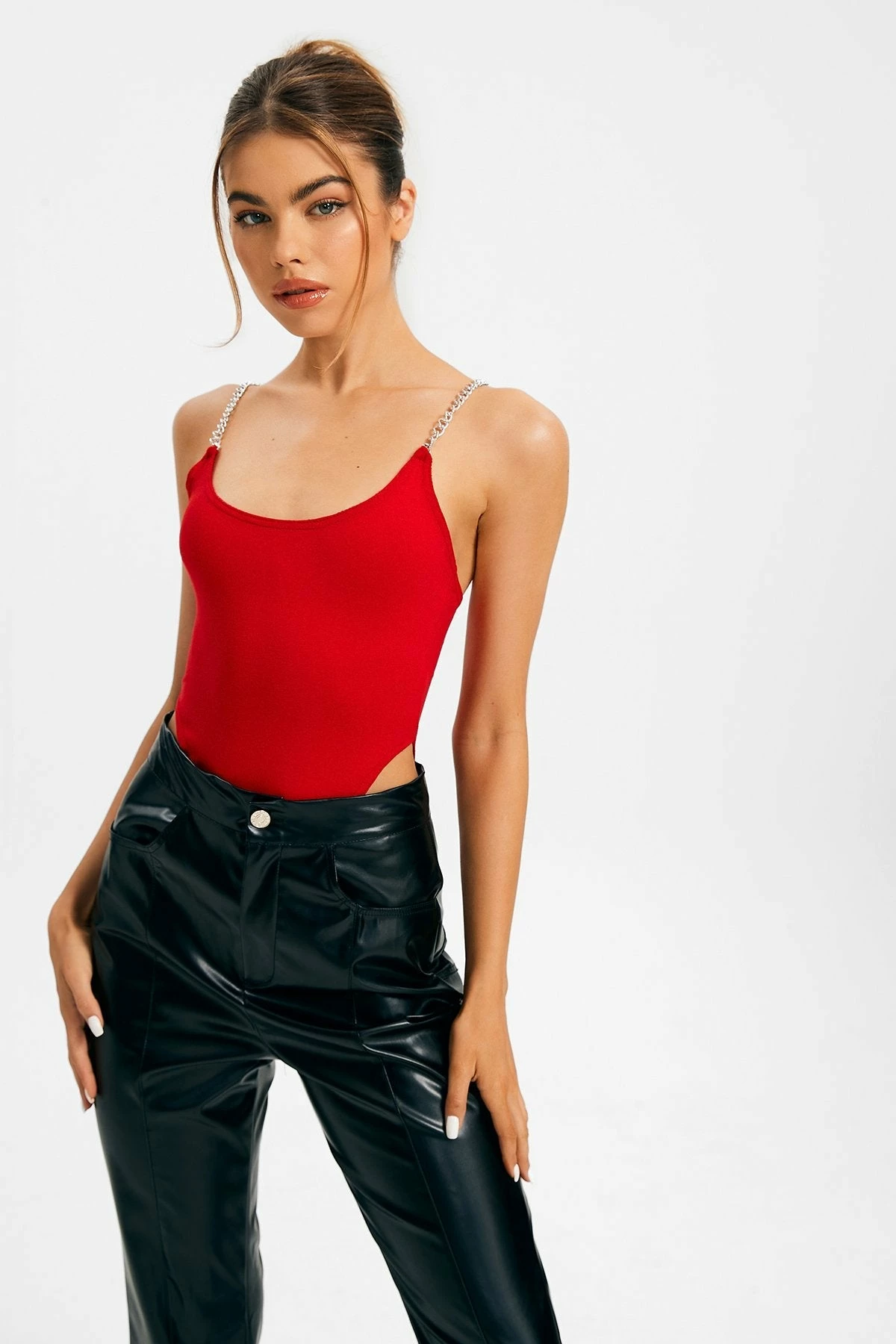 Solado Chain Strap Backless Solid Bodysuit 3 Solado Chain Strap Backless Solid Bodysuit - Image 3