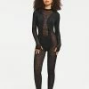 SOLADO Mesh Splicing Thumb Hole Long Sleeve Jumpsuit