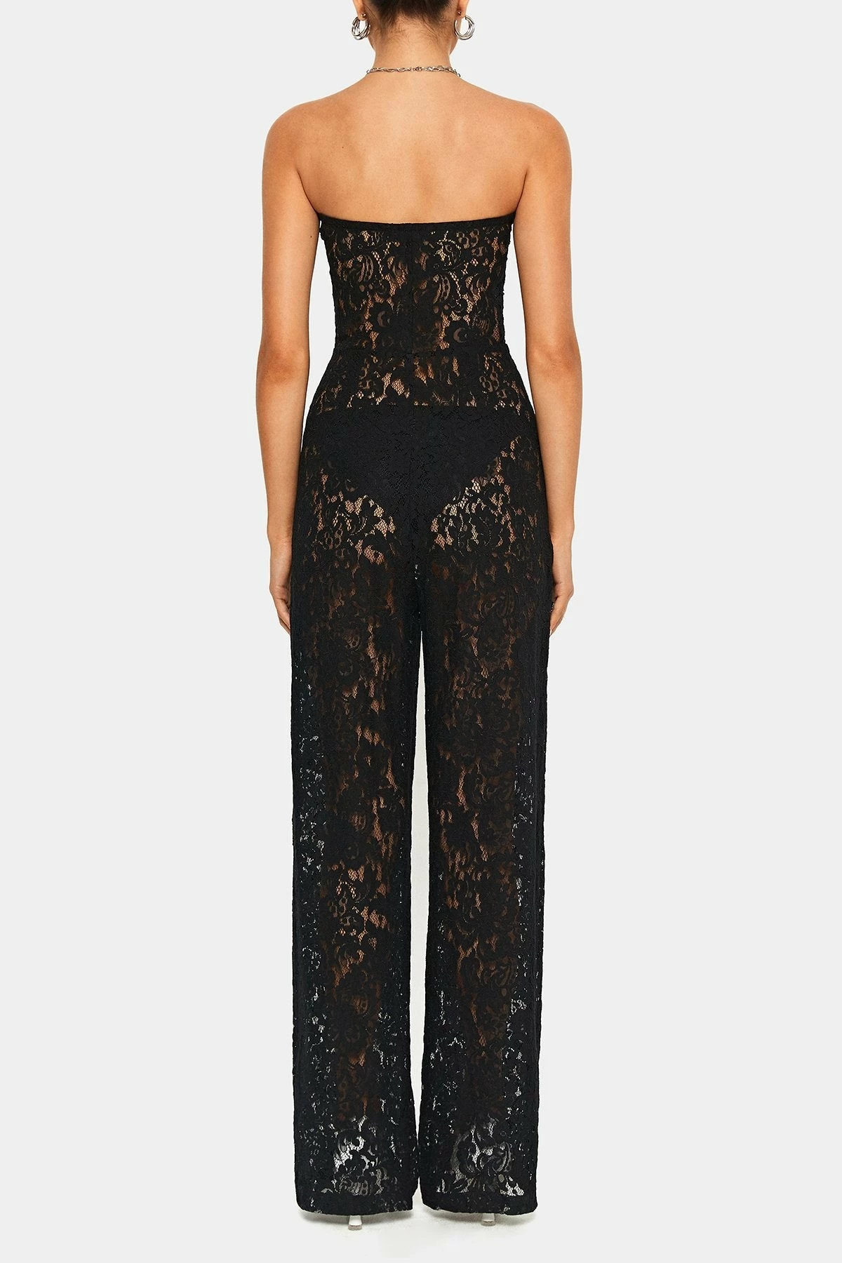 SOLADO Off Shoulder Floral Lace Jumpsuit Without Panty 7 SOLADO Off Shoulder Floral Lace Jumpsuit Without Panty - Image 7