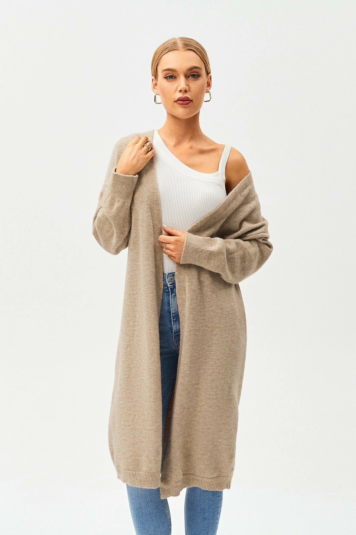 Solado Open Front Ribbed Knit Long Sleeve Cardigan 2 Solado Open Front Ribbed Knit Long Sleeve Cardigan - Image 2