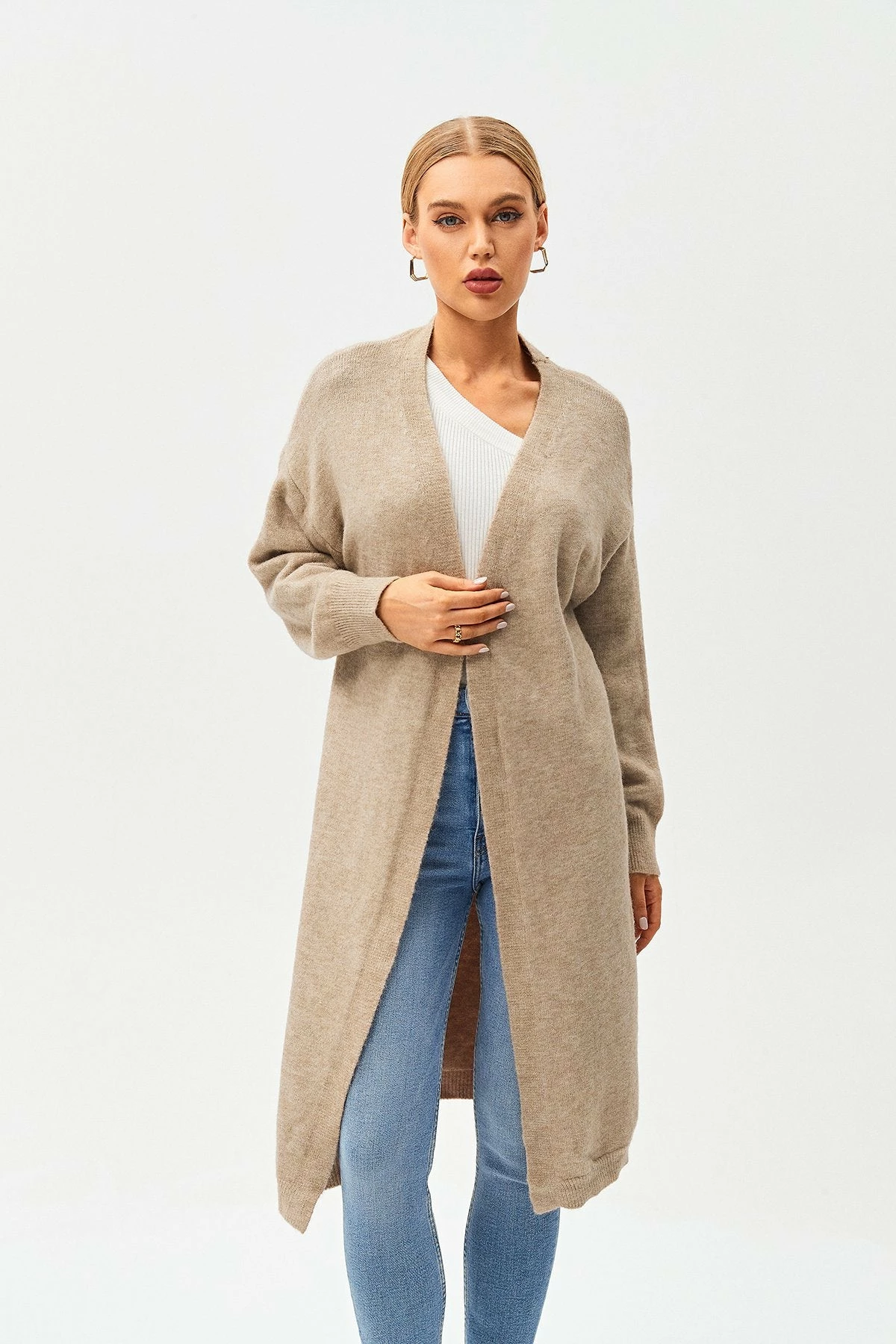 Solado Open Front Ribbed Knit Long Sleeve Cardigan 1 Solado Open Front Ribbed Knit Long Sleeve Cardigan