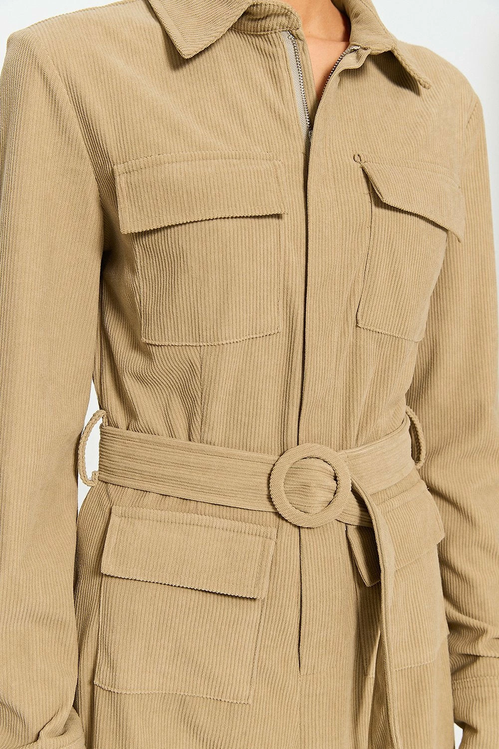 SOLADO Lapel Neck Pocket Patched Cinched Waist Boiler Suit 5 SOLADO Lapel Neck Pocket Patched Cinched Waist Boiler Suit - Image 5