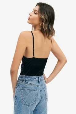 Alternative view of Solado Lace Trim Plunging Neck Backless Bodysuit