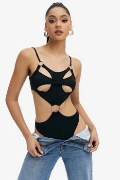 SOLADO Cut Out O-Ring Front Solid Bodysuit