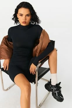 Alternative view of SOLADO Modal Mock Neck Long Sleeve Romper Playsuit