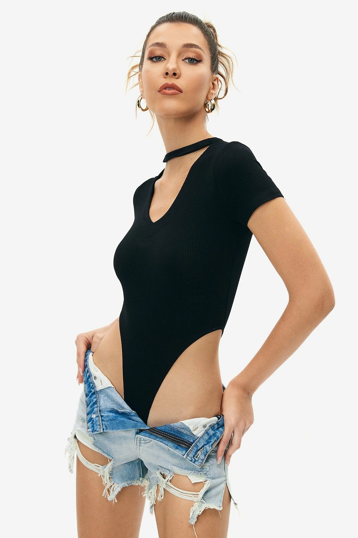 Solado Cut Out Ribbed Short Sleeve Bodysuit 7 Solado Cut Out Ribbed Short Sleeve Bodysuit - Image 7