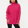 Solado High Neck Drop Shoulder Ribbed Knit Long Sleeve Sweater
