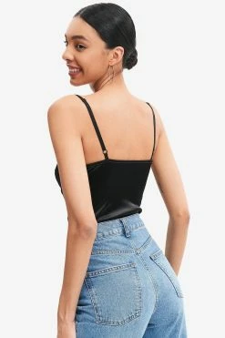 Alternative view of Solado Plunging Neck Rhinestone Decor Bodysuit