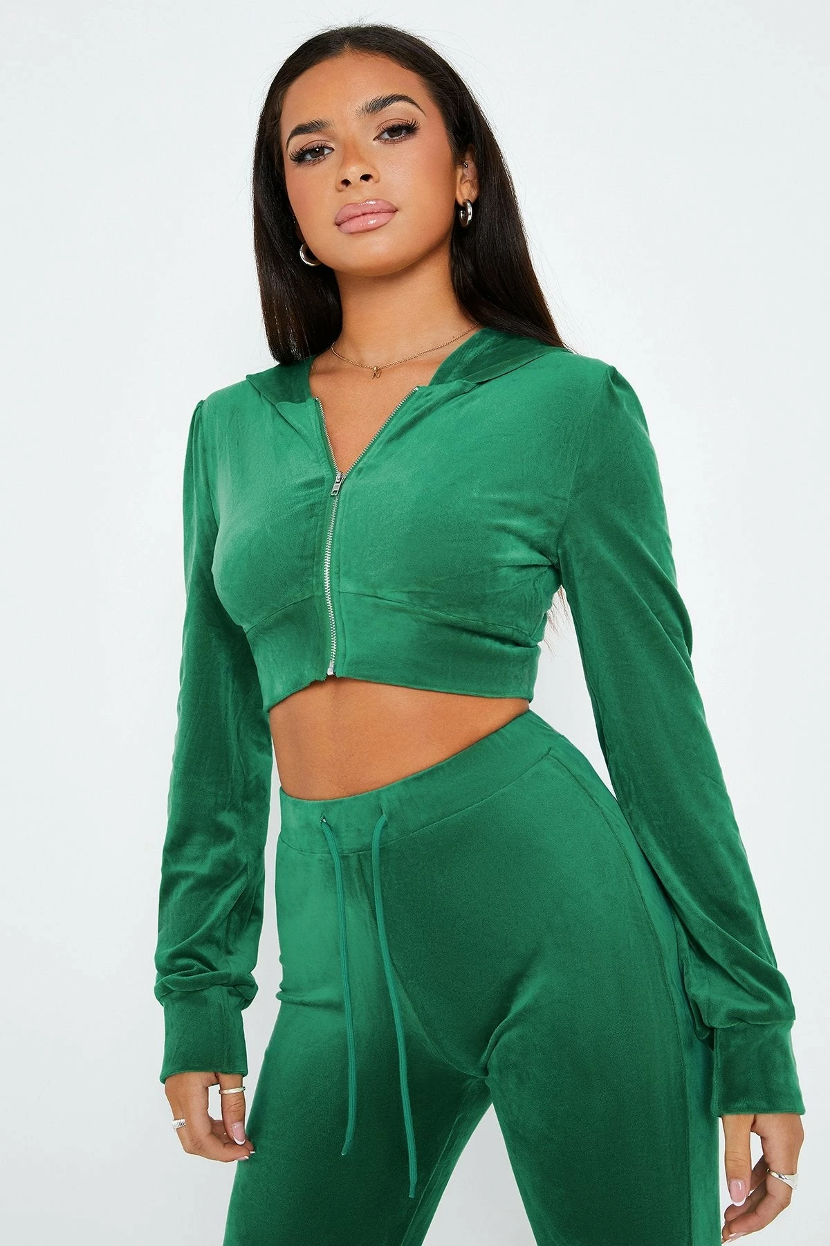 SOLADO Velvet Zipper Front Hooded Long Sleeve Cardigan 1 SOLADO Velvet Zipper Front Hooded Long Sleeve Cardigan