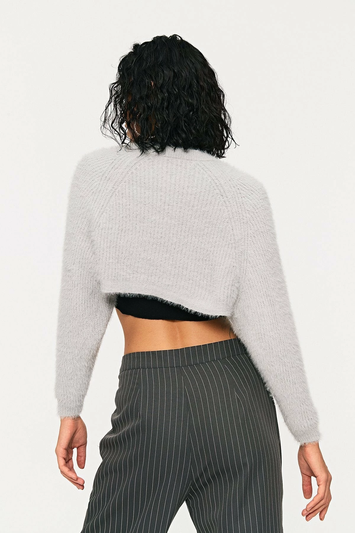 Solado Open Front Ribbed Knit Fluffy Long Sleeve Cardigan 3 Solado Open Front Ribbed Knit Fluffy Long Sleeve Cardigan - Image 3