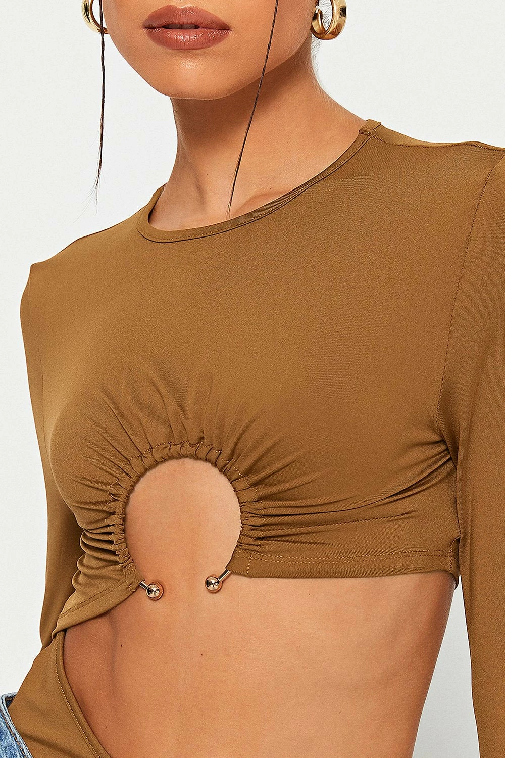 SOLADO Cut Out O-Ring Front Long Sleeve Bodysuit 3 SOLADO Cut Out O-Ring Front Long Sleeve Bodysuit - Image 3