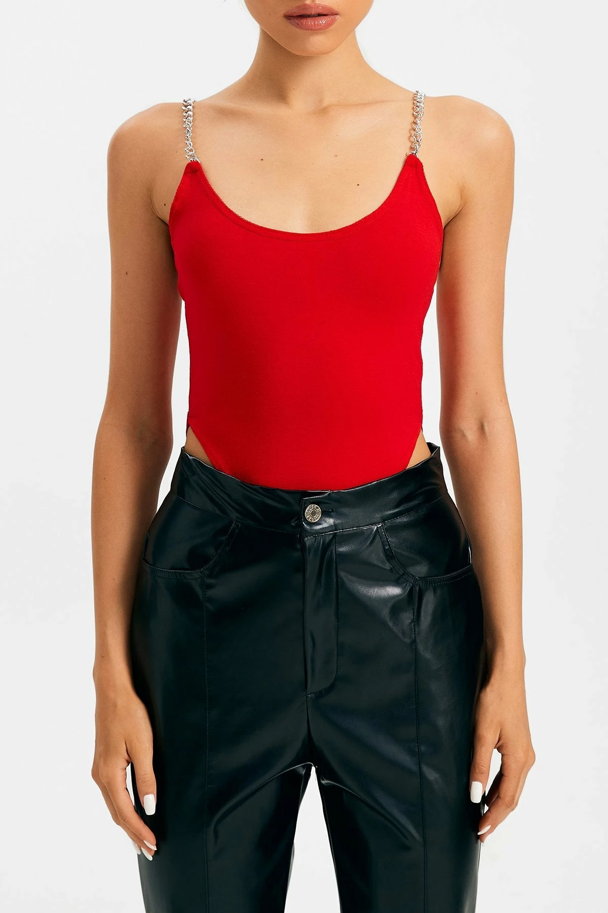 Solado Chain Strap Backless Solid Bodysuit 6 Solado Chain Strap Backless Solid Bodysuit - Image 6