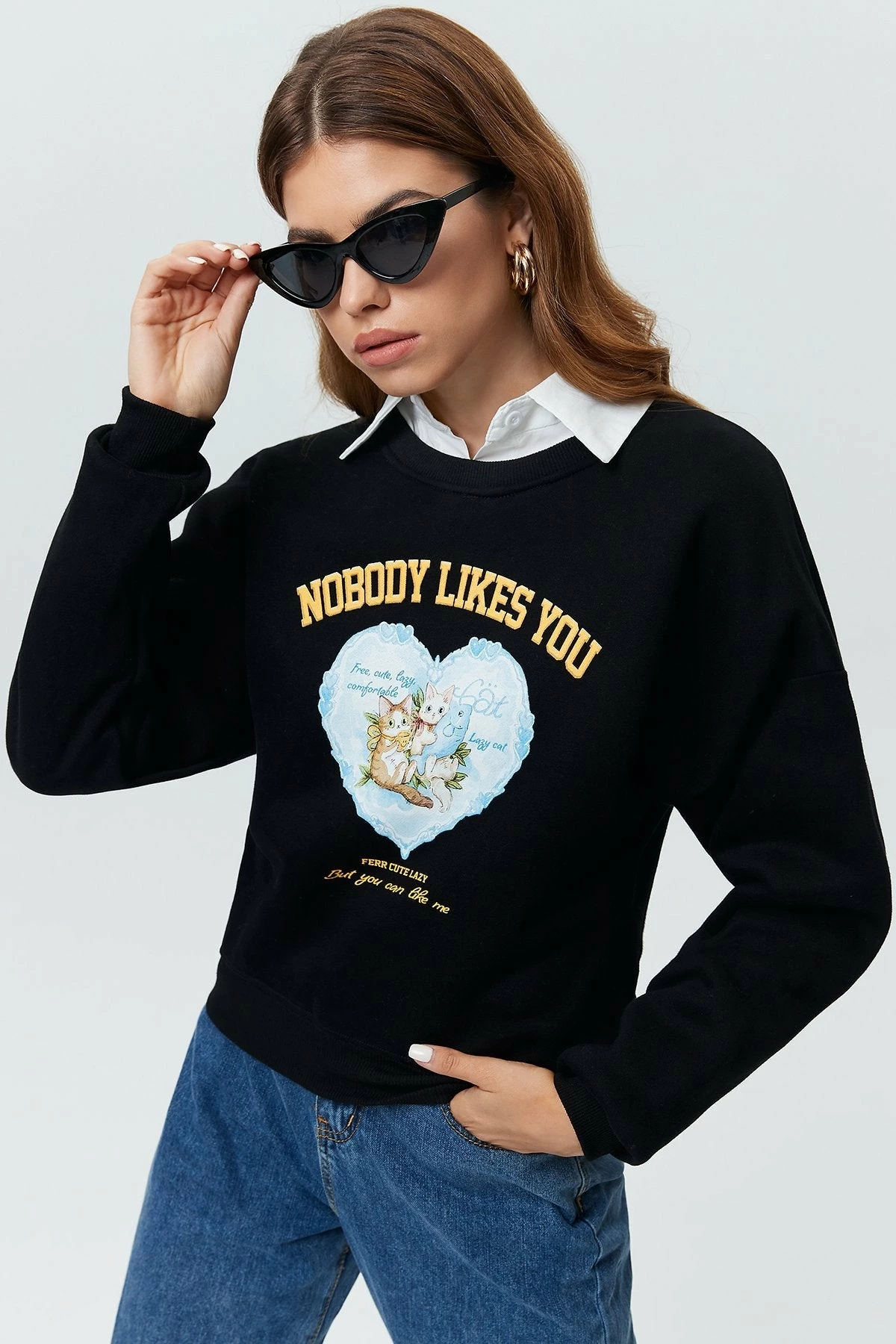 Solado Cat Print Sweatshirt 3 Solado Cat Print Sweatshirt - Image 3
