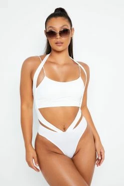 Solado Halter Neck Cut Out Backless Solid Bodysuit