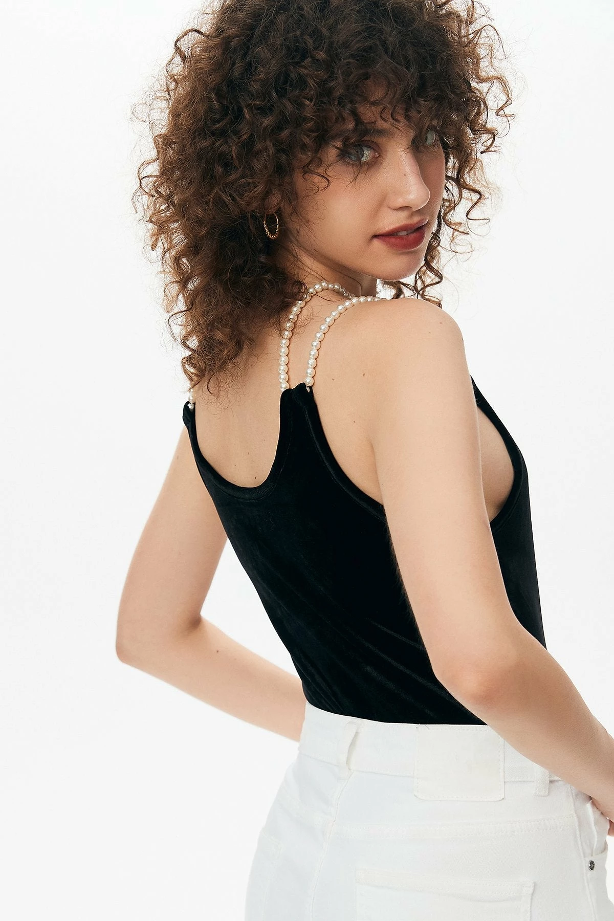 Solado Velvet Bead Decor Double Strap Bodysuit 4 Solado Velvet Bead Decor Double Strap Bodysuit - Image 4