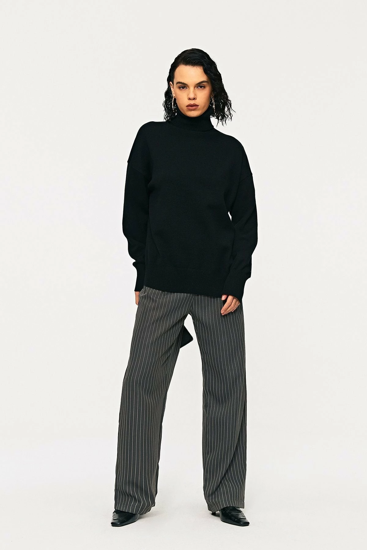 Solado High Neck Drop Shoulder Ribbed Knit Sweater 9 Solado High Neck Drop Shoulder Ribbed Knit Sweater - Image 9