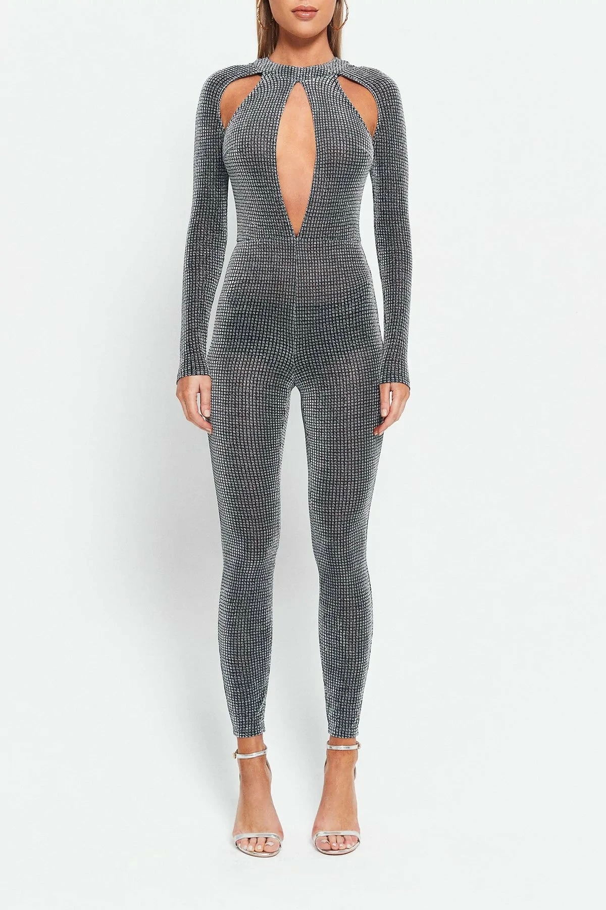 SOLADO Cut Out Sheen Long Sleeve Skinny Jumpsuit 6 SOLADO Cut Out Sheen Long Sleeve Skinny Jumpsuit - Image 6