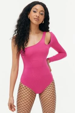 Solado One Shoulder Cut Out Solid Bodysuit