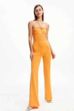 Solado Backless Solid High Waist Jumpsuit