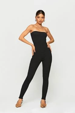 Alternative view of SOLADO Off Shoulder Textured Bodycon Skinny Jumpsuit