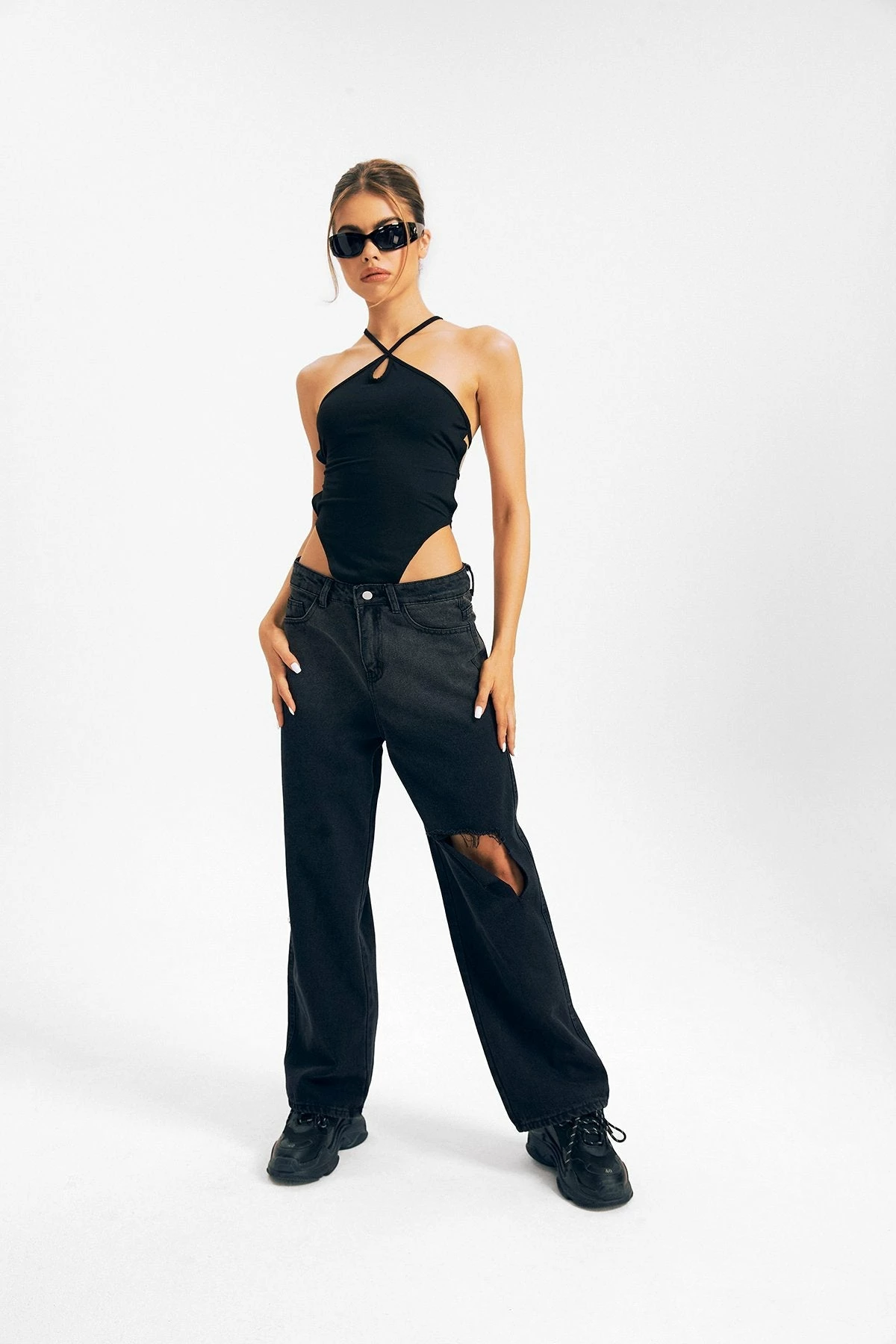 Solado Keyhole Halter Neck Cross Backless Bodysuit 5 Solado Keyhole Halter Neck Cross Backless Bodysuit - Image 5