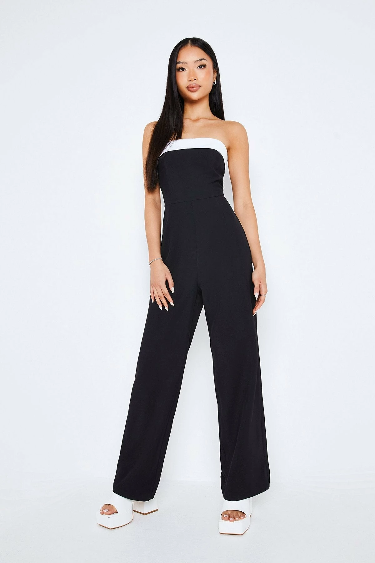 SOLADO Off Shoulder Colorblock Zipper Back Jumpsuit 3 SOLADO Off Shoulder Colorblock Zipper Back Jumpsuit - Image 3