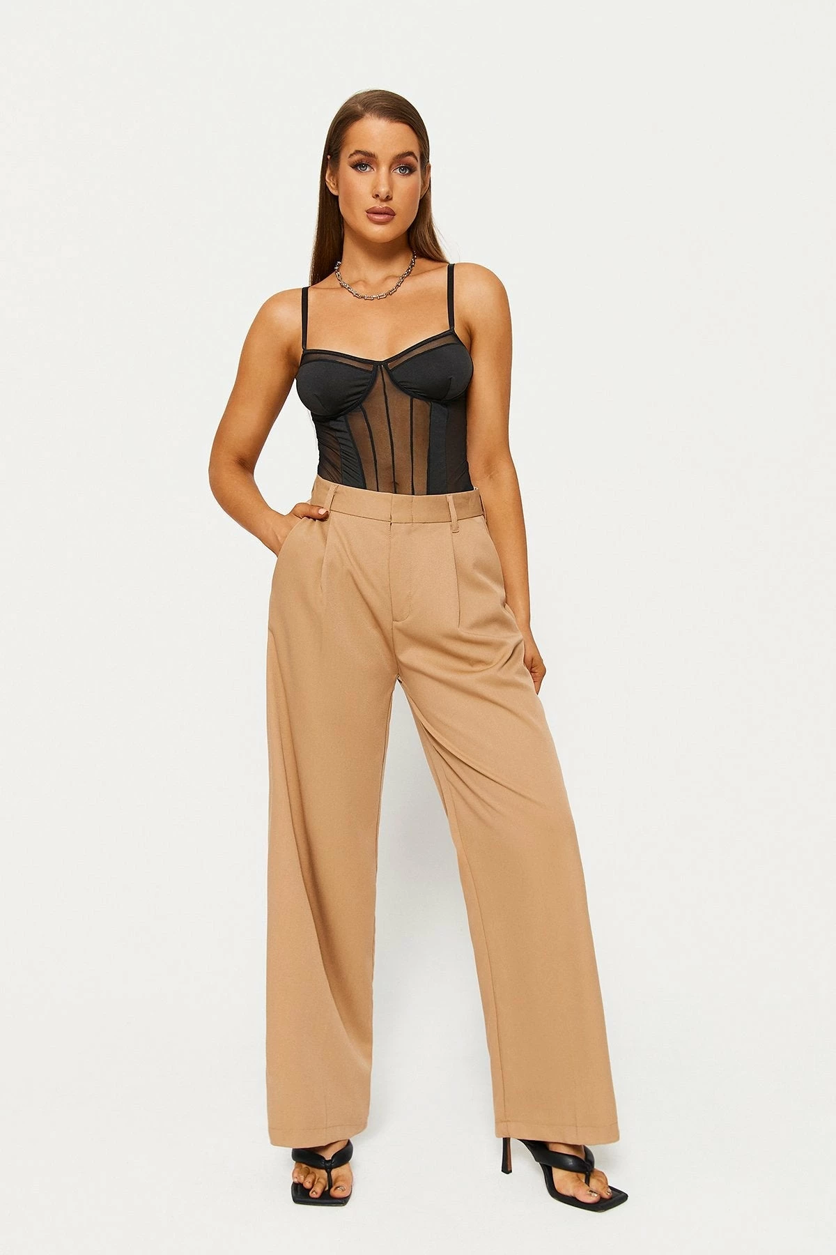 Solado Plunging Neck Boning Mesh Bodysuit 4 Solado Plunging Neck Boning Mesh Bodysuit - Image 4