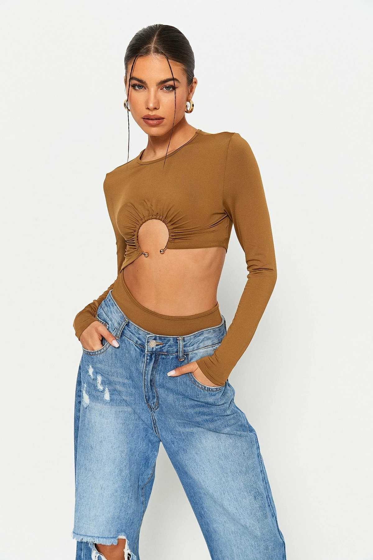 SOLADO Cut Out O-Ring Front Long Sleeve Bodysuit 2 SOLADO Cut Out O-Ring Front Long Sleeve Bodysuit - Image 2