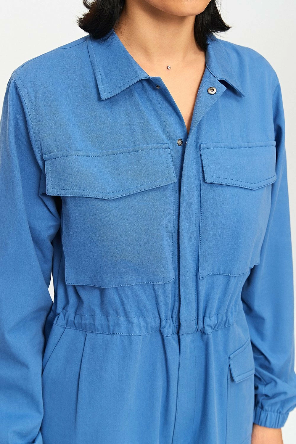 SOLADO Lapel Neck Pocket Patched Cinched Waist Boiler Suit 5 SOLADO Lapel Neck Pocket Patched Cinched Waist Boiler Suit - Image 5