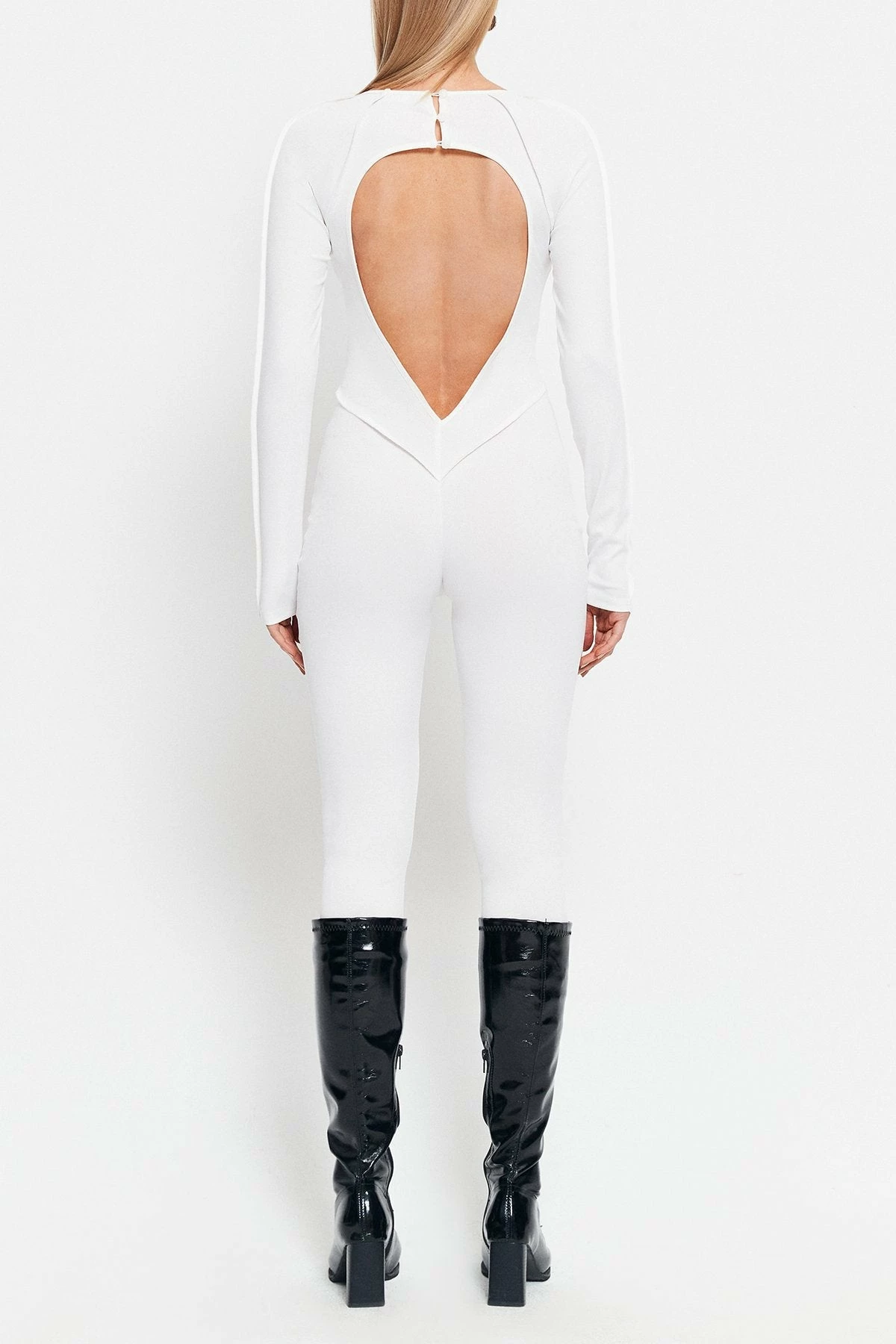 SOLADO Open Back Seam Detail Long Sleeve Jumpsuit - Image 7