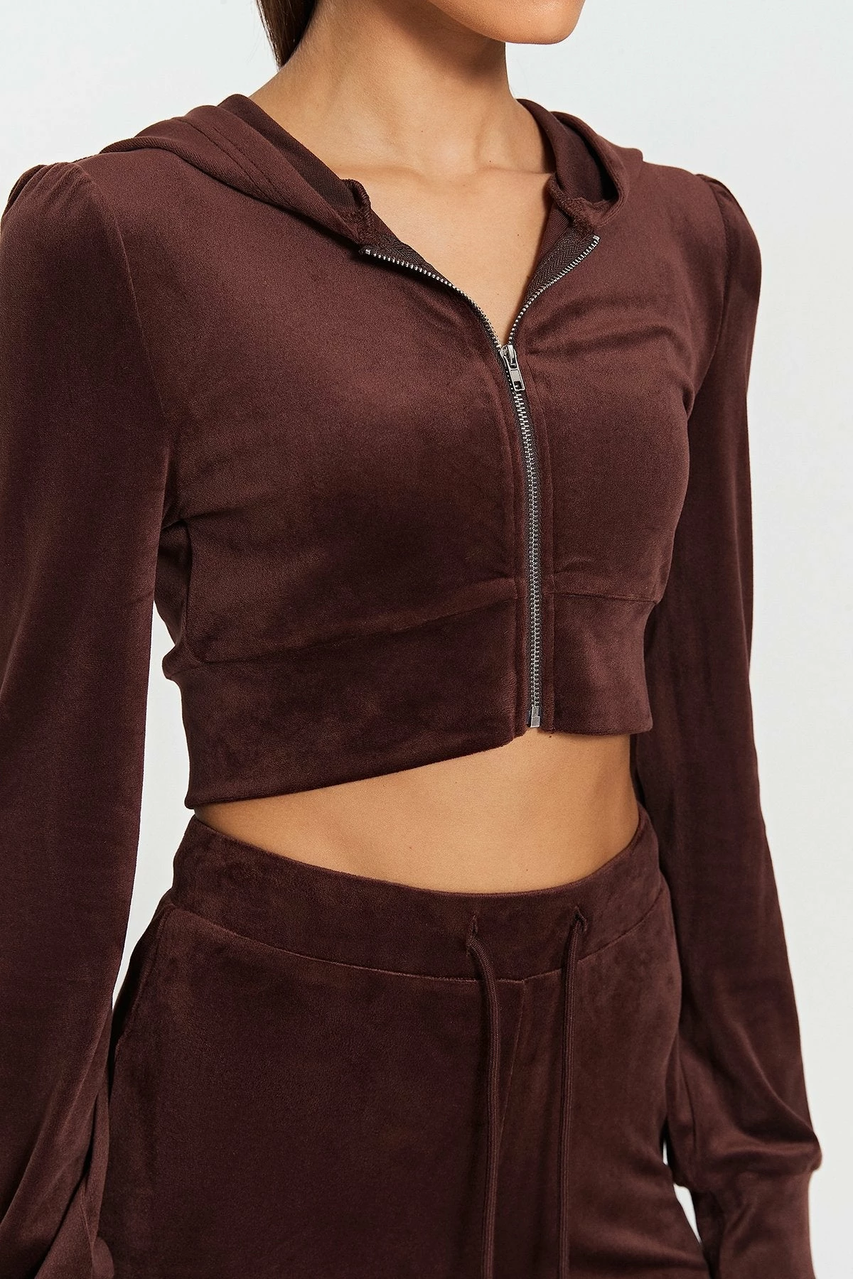 SOLADO Velvet Zipper Front Hooded Long Sleeve Cardigan 5 SOLADO Velvet Zipper Front Hooded Long Sleeve Cardigan - Image 5