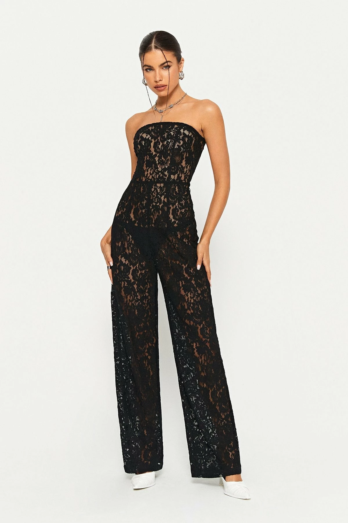 SOLADO Off Shoulder Floral Lace Jumpsuit Without Panty 1 SOLADO Off Shoulder Floral Lace Jumpsuit Without Panty