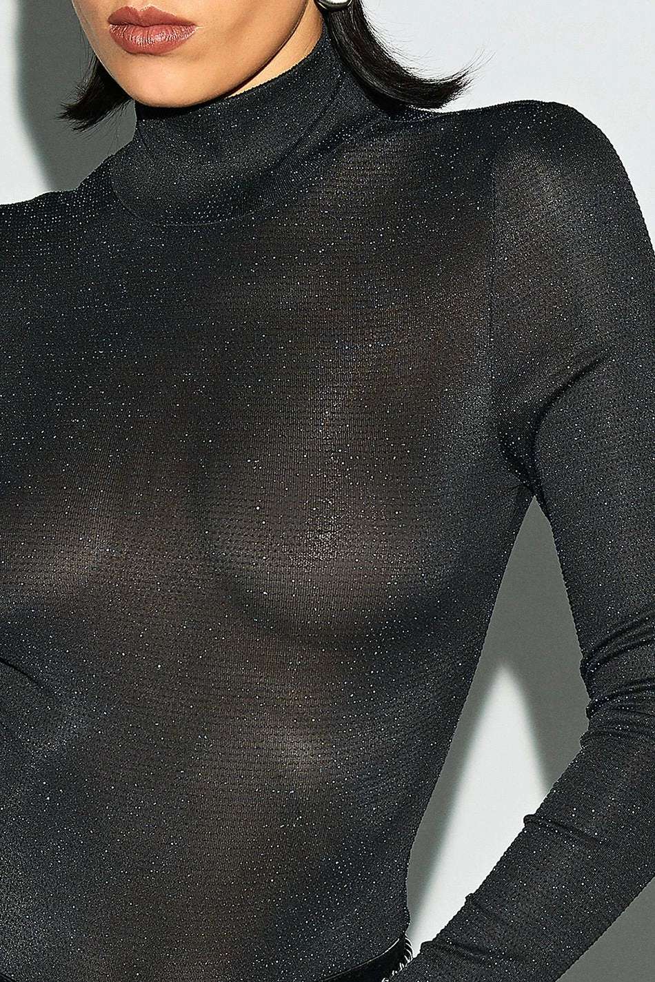 SOLADO High Neck Glitter Long Sleeve Bodysuit 5 SOLADO High Neck Glitter Long Sleeve Bodysuit - Image 5