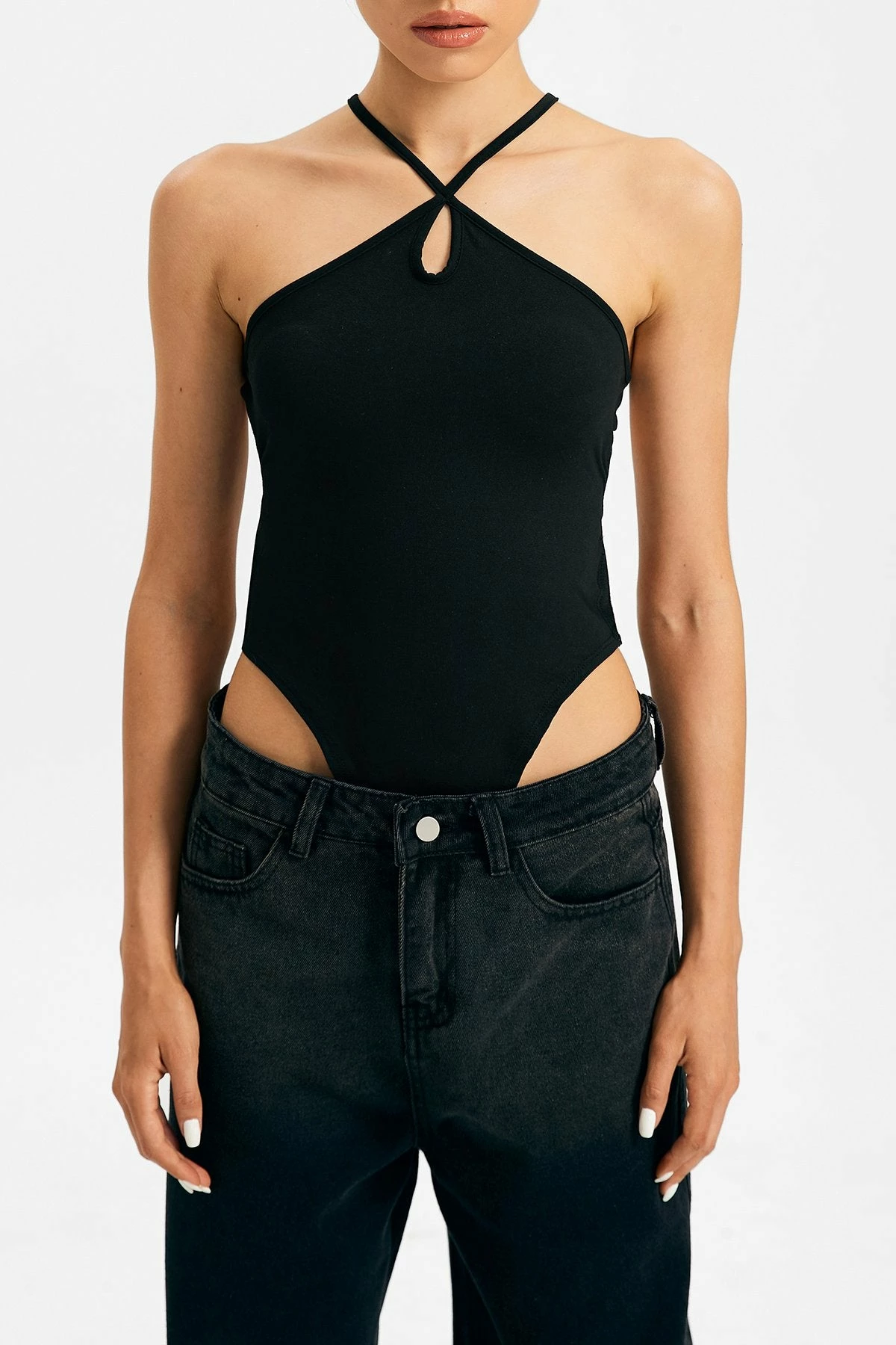 Solado Keyhole Halter Neck Cross Backless Bodysuit 6 Solado Keyhole Halter Neck Cross Backless Bodysuit - Image 6