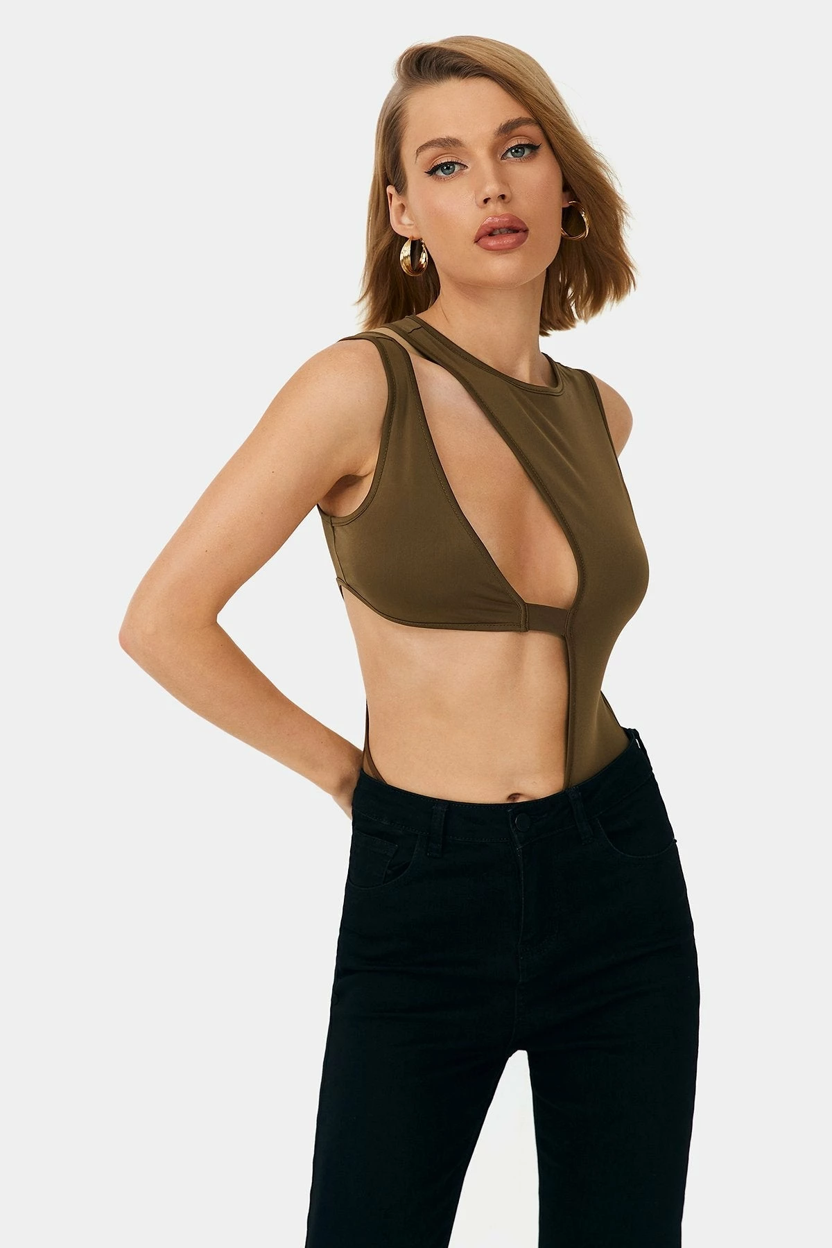 SOLADO Cut Out Sleeveless Round Neck Bodysuit 4 SOLADO Cut Out Sleeveless Round Neck Bodysuit - Image 4